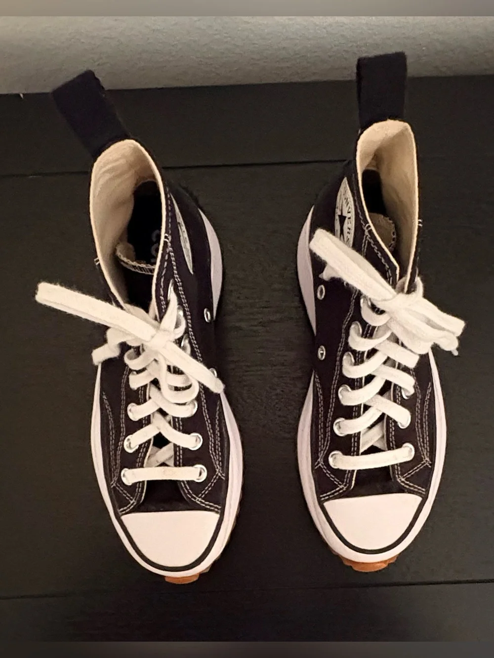 Converse Run Star Hike Black Chunky Platform High Top Sneakers Womens 6.5 - Picture 2 of 13